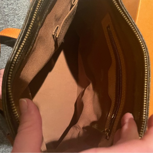 Louis Vuitton Brown Monogram Shoulder Bag Cabas Piano Vintage Authentic - Picture 9 of 15